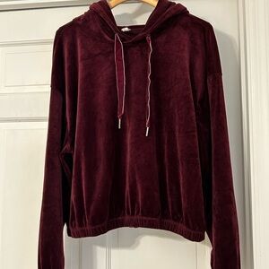 Burgundy Velour Women's Hoodie